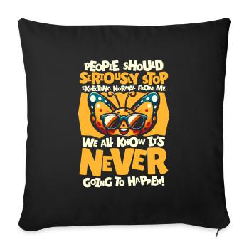 Butterfly - Sofa pillowcase 17,3'' x 17,3'' (45 x 45 cm) - black - Front