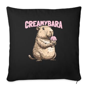 Eiscreme Wasserschwein Creamybara - Sofakissenbezug 45 x 45 cm - Schwarz - Vorne