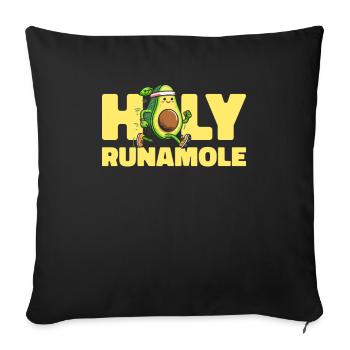Ultramarathon Avocado Holy Runamole - Sofa pillowcase 17,3'' x 17,3'' (45 x 45 cm) - black - Front