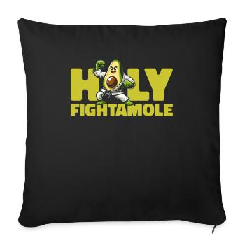 Karaté Avocat Holy Fightamole - Housse de coussin décorative 45 x 45 cm - noir - Devant
