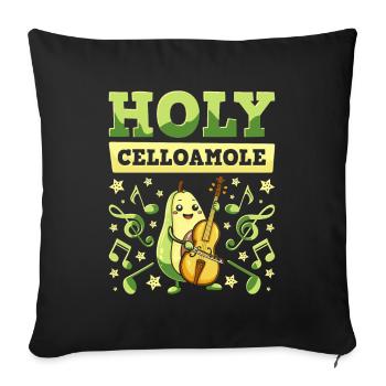 Violoncelle Violoncelle Avocat Saint Celloamole - Housse de coussin décorative 45 x 45 cm - noir - Devant