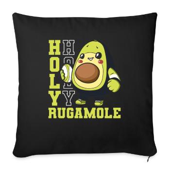Rugby Avocado Holy Rugamole - Sofakissenbezug 45 x 45 cm - Schwarz - Vorne