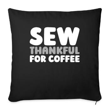 Machine à coudre Machine à coudre Café - Housse de coussin décorative 45 x 45 cm - noir - Devant