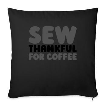 Machine à coudre Machine à coudre Café - Housse de coussin décorative 45 x 45 cm - noir - Devant