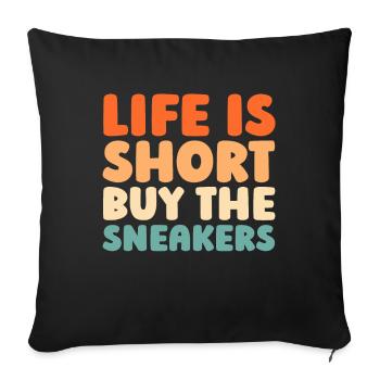Sneakers - Sofa pillowcase 17,3'' x 17,3'' (45 x 45 cm) - black - Front