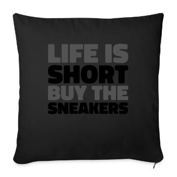 Sneakers - Sofa pillowcase 17,3'' x 17,3'' (45 x 45 cm) - black - Front