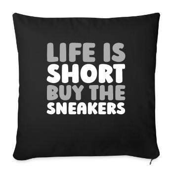 Sneakers - Sofa pillowcase 17,3'' x 17,3'' (45 x 45 cm) - black - Front