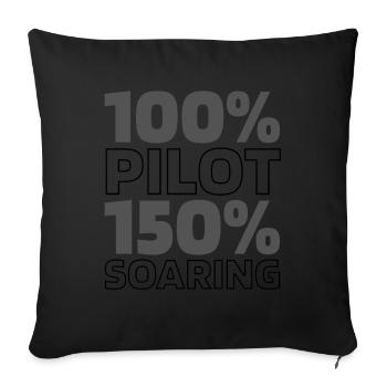 Airplane Pilot - Sofa pillowcase 17,3'' x 17,3'' (45 x 45 cm) - black - Front