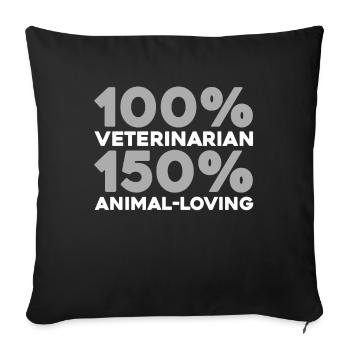 Veterinarian Veterinary - Sofa pillowcase 17,3'' x 17,3'' (45 x 45 cm) - black - Front
