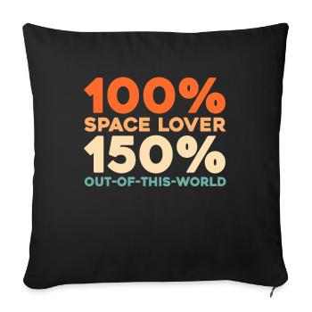 Astronaut, Spaceman, Cosmonaut - Sofa pillowcase 17,3'' x 17,3'' (45 x 45 cm) - black - Front