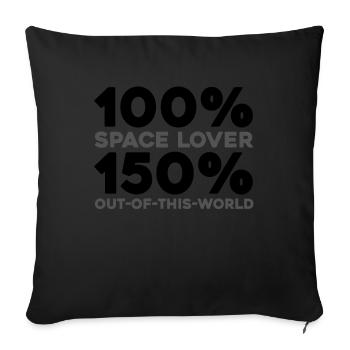 Astronaut, Spaceman, Cosmonaut - Sofa pillowcase 17,3'' x 17,3'' (45 x 45 cm) - black - Front