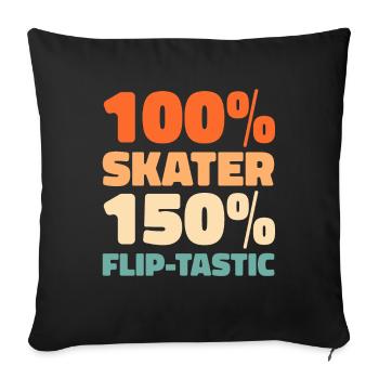 Skateboard Skater - Sofa pillowcase 17,3'' x 17,3'' (45 x 45 cm) - black - Front