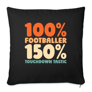 American football - Sofa pillowcase 17,3'' x 17,3'' (45 x 45 cm) - black - Front