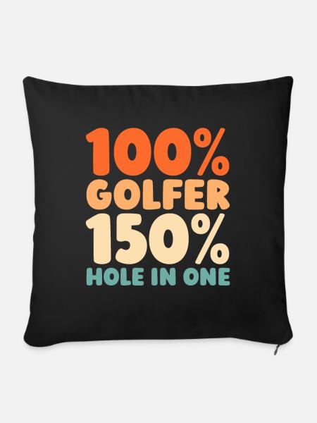 Golf Golfer Golfen - Sofakissenbezug 45 x 45 cm - Schwarz