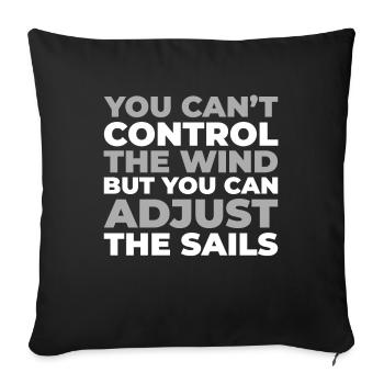 Voile, Voile, Voilier - Housse de coussin décorative 45 x 45 cm - noir - Devant