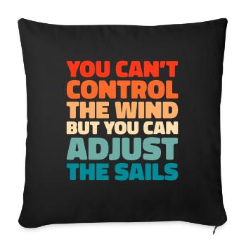 Voile, Voile, Voilier - Housse de coussin décorative 45 x 45 cm - noir - Devant