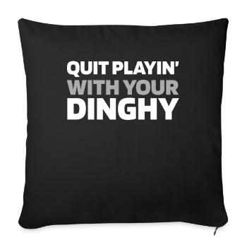 Voile, Voile, Voilier - Housse de coussin décorative 45 x 45 cm - noir - Devant