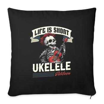 Ukulélé - Housse de coussin décorative 45 x 45 cm - noir - Devant