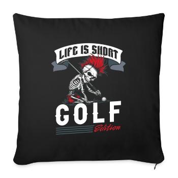 Golf Golfer Golfen - Sofakissenbezug 45 x 45 cm - Schwarz - Vorne