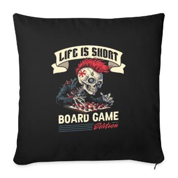 Jeu de société jeu de société - Housse de coussin décorative 45 x 45 cm - noir - Devant