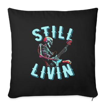 Bassiste Guitare basse Bassiste - Housse de coussin décorative 45 x 45 cm - noir - Devant