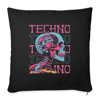 Techno Raver - Housse de coussin décorative 45 x 45 cm - noir - Devant