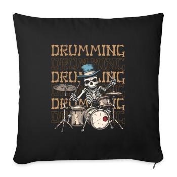 Batterie Batteur Batteur - Housse de coussin décorative 45 x 45 cm - noir - Devant