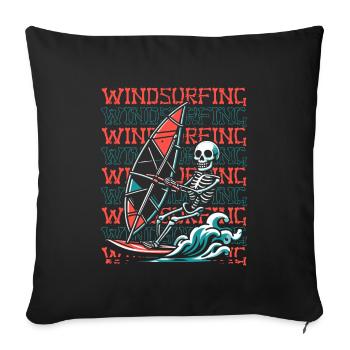 Windsurfing Windsurfer - Sofa pillowcase 17,3'' x 17,3'' (45 x 45 cm) - black - Front