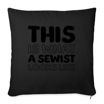 Sewing Sewing Machine - Sofa pillowcase 17,3'' x 17,3'' (45 x 45 cm) - black - Front