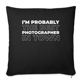 Photographer Photography Camera - Sofa pillowcase 17,3'' x 17,3'' (45 x 45 cm) - black - Front
