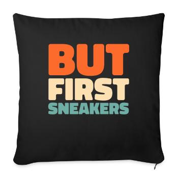 Sneakers - Sofa pillowcase 17,3'' x 17,3'' (45 x 45 cm) - black - Front