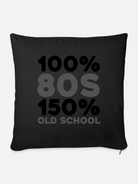 80s Achtziger - Sofakissenbezug 45 x 45 cm - Schwarz