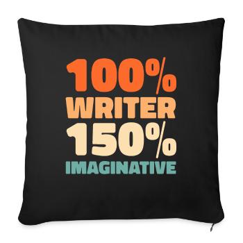 Writer Author - Sofa pillowcase 17,3'' x 17,3'' (45 x 45 cm) - black - Front