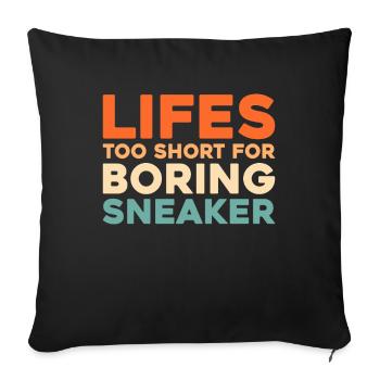 Sneakers - Sofa pillowcase 17,3'' x 17,3'' (45 x 45 cm) - black - Front