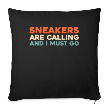 Sneakers - Sofa pillowcase 17,3'' x 17,3'' (45 x 45 cm) - black - Front