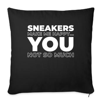 Sneakers Les sneakers me rendent heureux - Housse de coussin décorative 45 x 45 cm - noir - Devant
