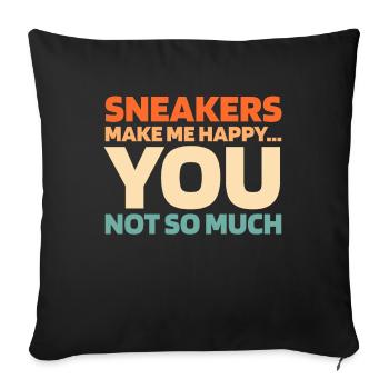 Sneakers Les sneakers me rendent heureux - Housse de coussin décorative 45 x 45 cm - noir - Devant