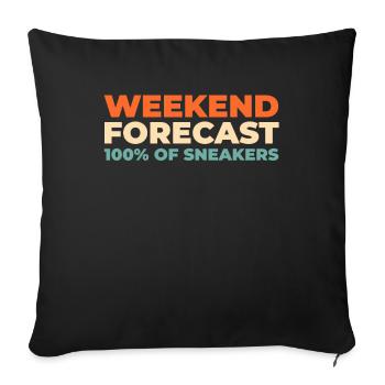 Lancer de chaussures de baskets - Housse de coussin décorative 45 x 45 cm - noir - Devant