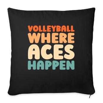 Volley-ball Volley-ball - Housse de coussin décorative 45 x 45 cm - noir - Devant