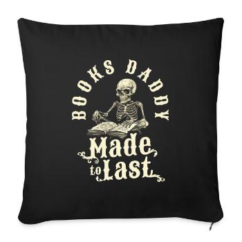 Book Bookworm Bookworm Skeleton - Sofa pillowcase 17,3'' x 17,3'' (45 x 45 cm) - black - Front