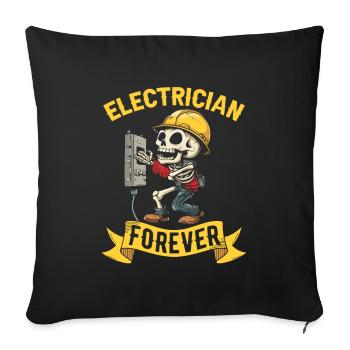Électricien Électronicien Technicien en Electronique - Housse de coussin décorative 45 x 45 cm - noir - Devant