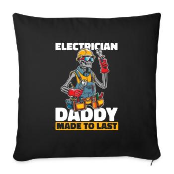 Elektriker Elektroniker Skelett Fathers Day Dad - Sofakissenbezug 45 x 45 cm - Schwarz - Vorne
