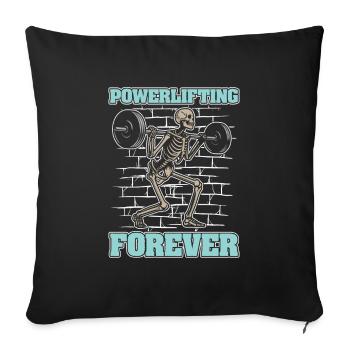 Powerlifting Powerlifter Skeleton - Sofa pillowcase 17,3'' x 17,3'' (45 x 45 cm) - black - Front