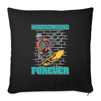 Kitesurfeur Kitesurf Kitesurf Kitesurf Skeleton - Housse de coussin décorative 45 x 45 cm - noir - Devant