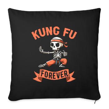 Kung Fu Skeleton - Sofa pillowcase 17,3'' x 17,3'' (45 x 45 cm) - black - Front