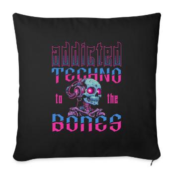 Techno Raver - Housse de coussin décorative 45 x 45 cm - noir - Devant