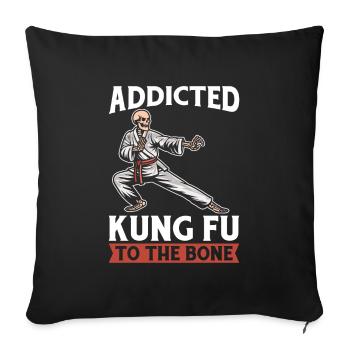 Kung Fu Skeleton - Sofa pillowcase 17,3'' x 17,3'' (45 x 45 cm) - black - Front