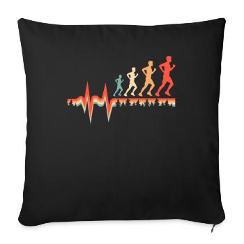 Xc Runner Cross Country Running Ekg Heartbeat - Sofa pillowcase 17,3'' x 17,3'' (45 x 45 cm) - black - Front