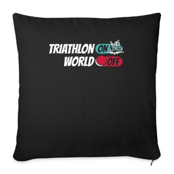 Triathlon Triathlète Triathlon On World Off - Housse de coussin décorative 45 x 45 cm - noir - Devant
