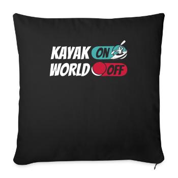 Kajaker Kayak On World Off - Sofakissenbezug 45 x 45 cm - Schwarz - Vorne